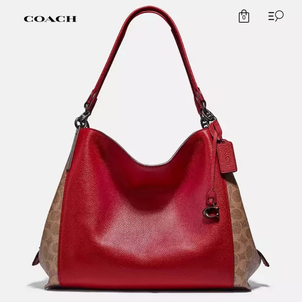 Coach Red and Tan Shoulder Bag